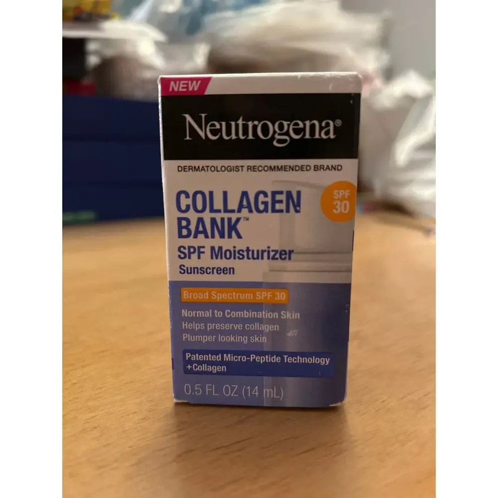 New Neutrogena Collagen Bank SPF 30 Daily Face Moisturizer Sunscreen 0.5oz